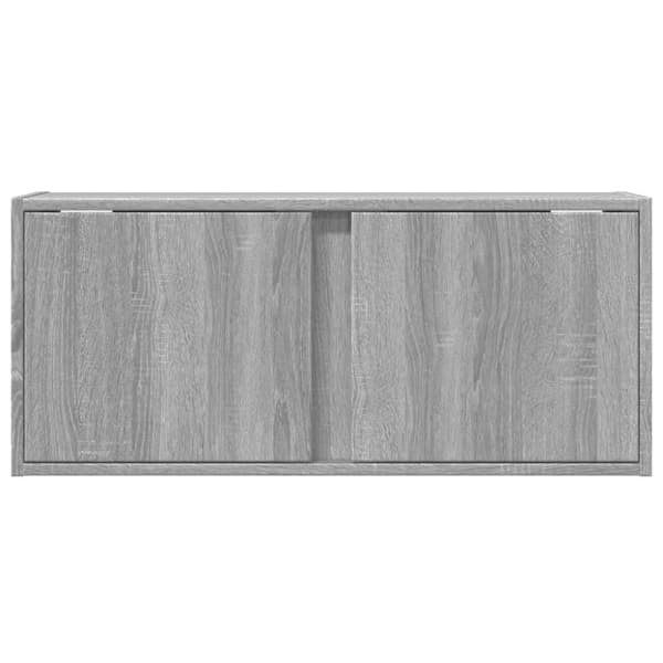 Väggmonterad tv-bänk LED grå sonoma 80x31x35 cm
