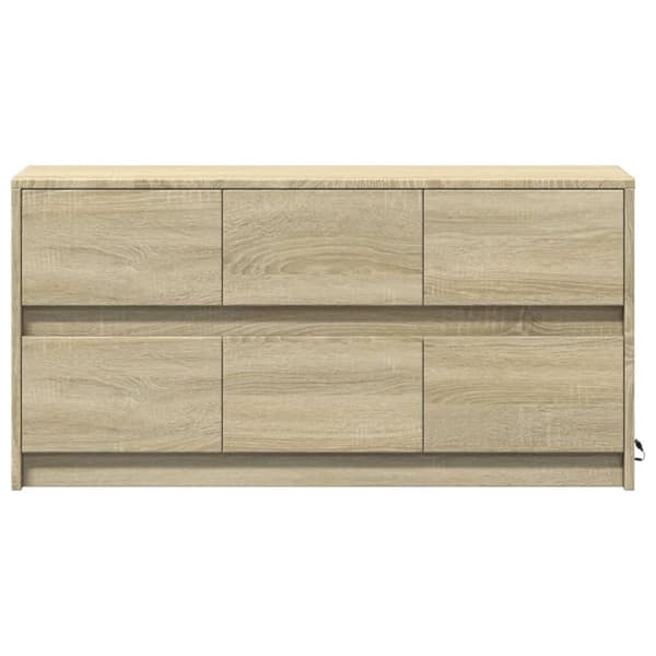 Tv-bänk med LEDs sonoma-ek 100x34x50 cm konstruerat trä