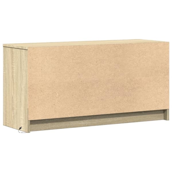 Tv-bänk med LEDs sonoma-ek 100x34x50 cm konstruerat trä