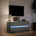 Miniatyrbild 5 av 10: Tv-bänk med LEDs grå sonoma 100x34x50 cm konstruerat trä