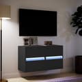 Miniatyrbild 5 av 10: Väggmonterad tv-bänk LED 2 st svart 41x31x45 cm