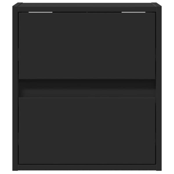 Väggmonterad tv-bänk LED 2 st svart 41x31x45 cm