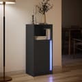 Pikkukuva 5 / 10: Senkki LED-valoilla musta 42,5x34x100 cm tekninen puu