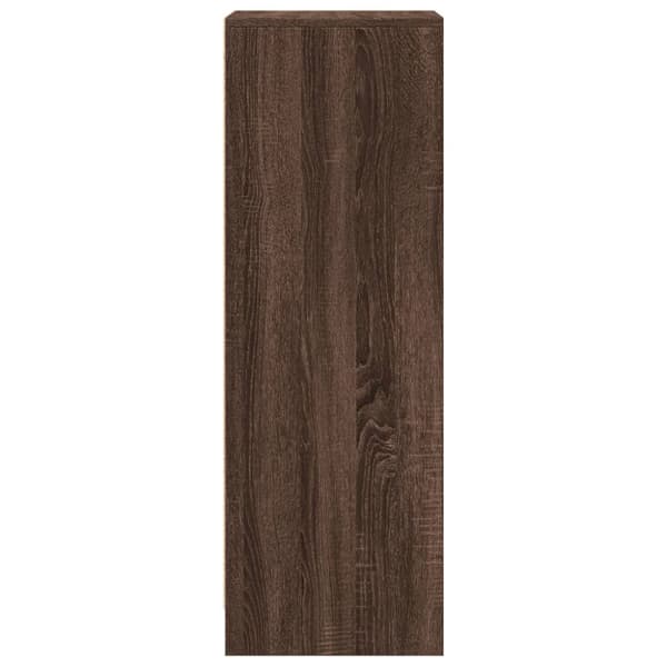 Senkki LED-valoilla ruskea tammi 42,5x34x100 cm tekninen puu