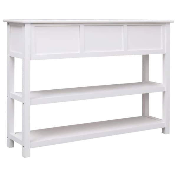 skænk 108x30x76 cm massivt kejsertræ hvid