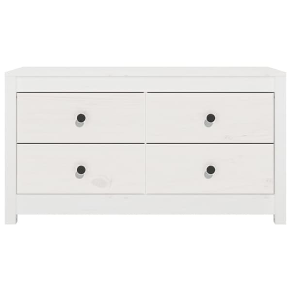 kommode 100x40x54 cm massivt fyrretræ hvid