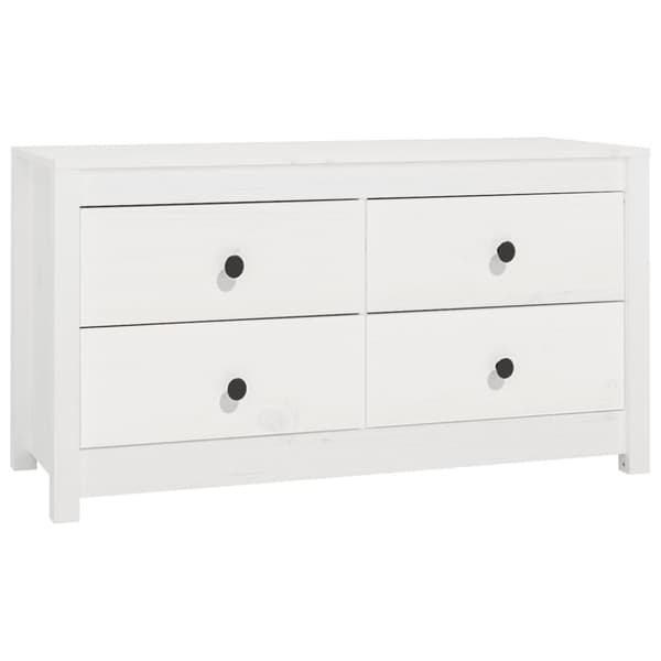 kommode 100x40x54 cm massivt fyrretræ hvid
