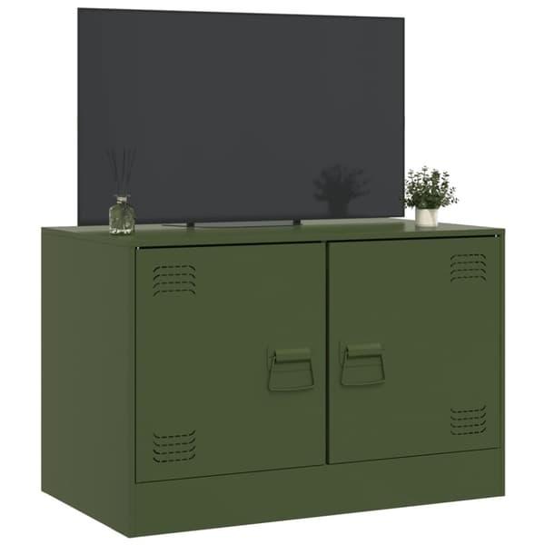 TV-skåp olivgrön 67x39x44 cm stål