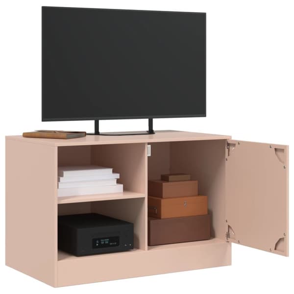 tv-bord 67x39x44 cm stål lyserød