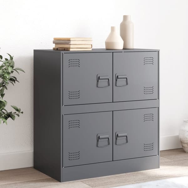 skænk 67x39x75 cm stål antracitgrå