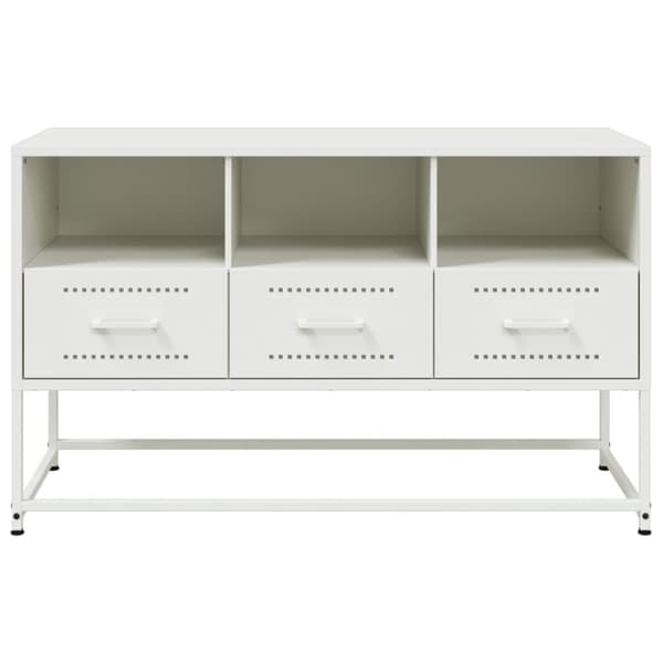tv-bord 100,5x39x60,5 cm stål hvid