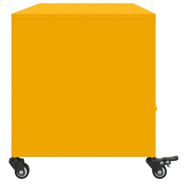 tv-bord 100,5x39x43,5 cm koldvalset stål sennepsgul