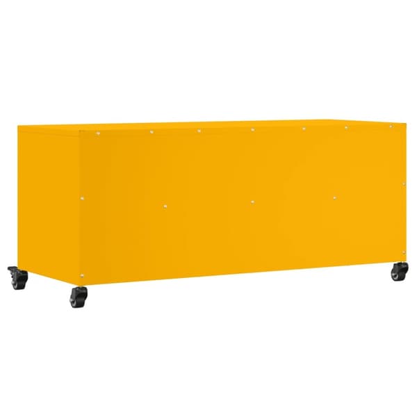 tv-bord 100,5x39x43,5 cm koldvalset stål sennepsgul