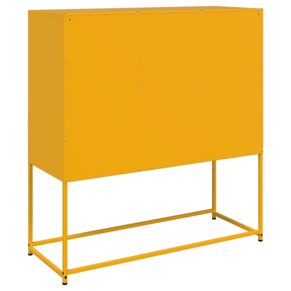 skænk 100,5x39x107 cm koldvalset stål sennepsgul