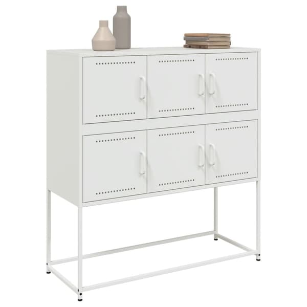 skænk 100,5x39x107 cm koldvalset stål hvid
