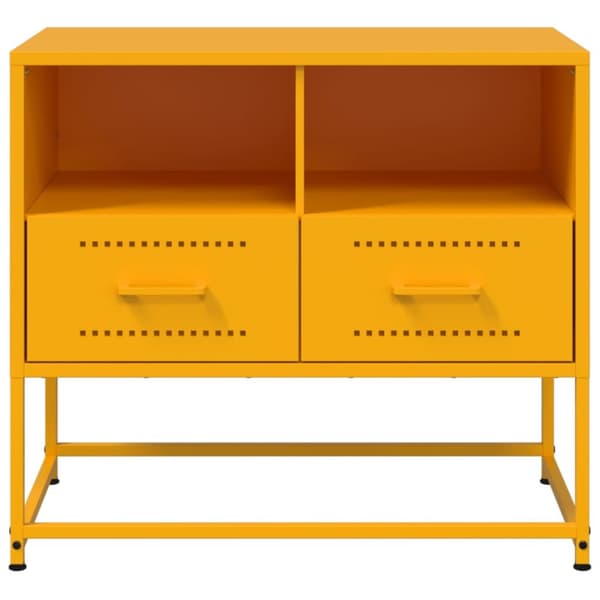 tv-bord 68x39x60,5 cm stål sennepsgul