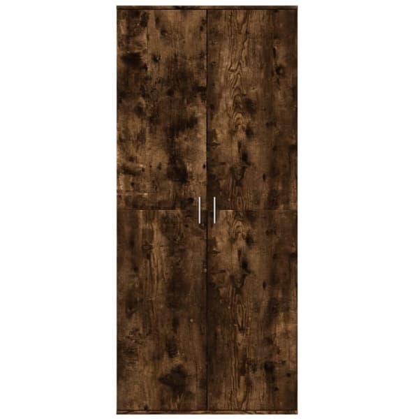 højskab 80x35x180 cm konstrueret træ røget egetræsfarve