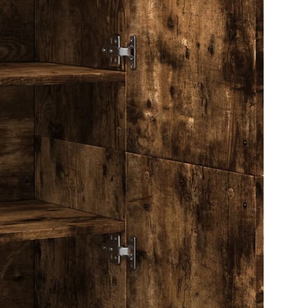 højskab 80x35x180 cm konstrueret træ røget egetræsfarve