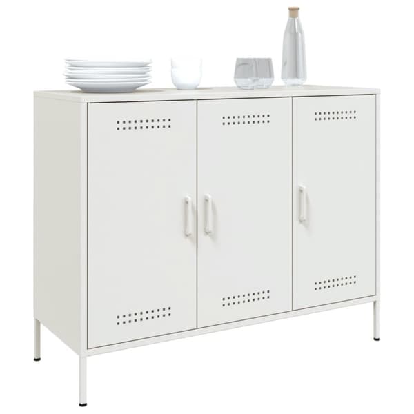 Sidoskåp vit 100,5x39x79 cm kallvalsat stål