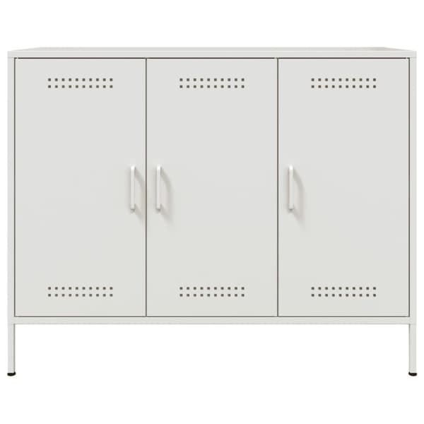 Sidoskåp vit 100,5x39x79 cm kallvalsat stål