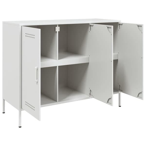 Sidoskåp vit 100,5x39x79 cm kallvalsat stål