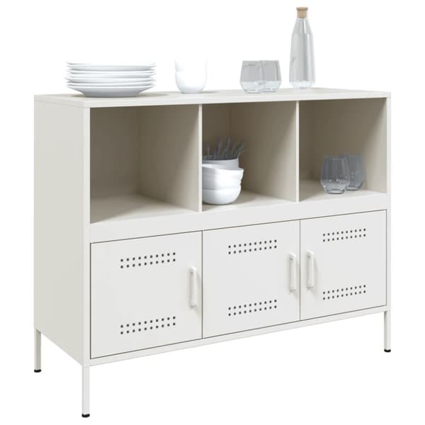 skænk 100,5x39x79 cm koldvalset stål hvid