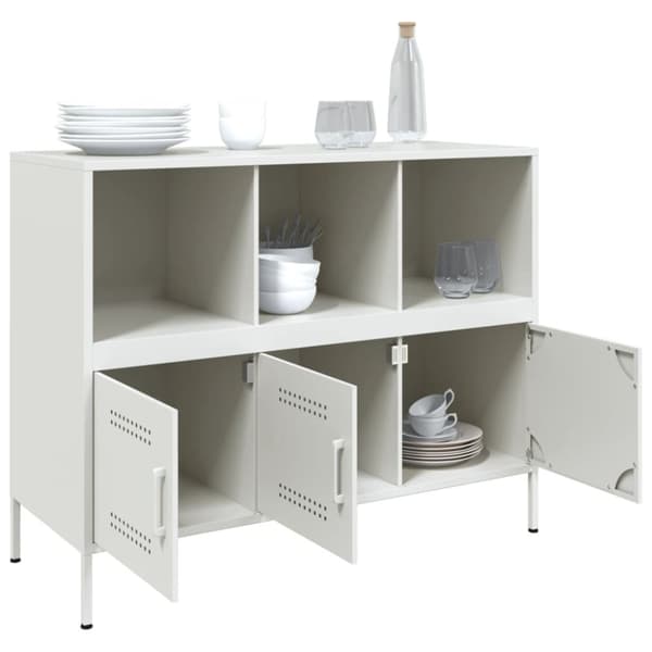 skænk 100,5x39x79 cm koldvalset stål hvid
