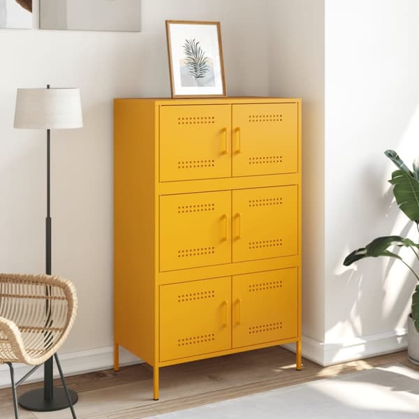 højskab 68x39x113 cm stål sennepsgul