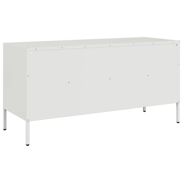 tv-bord 100,5x39x50,5 cm koldvalset stål hvid