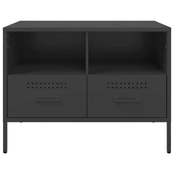 Tv-bänkar 2 st svart 68x39x50,5 cm kallvalsat stål