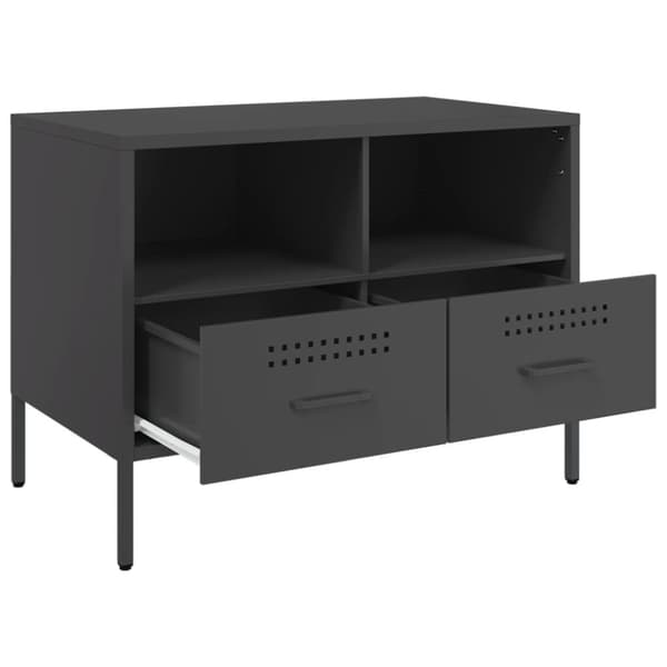 Tv-bänkar 2 st svart 68x39x50,5 cm kallvalsat stål