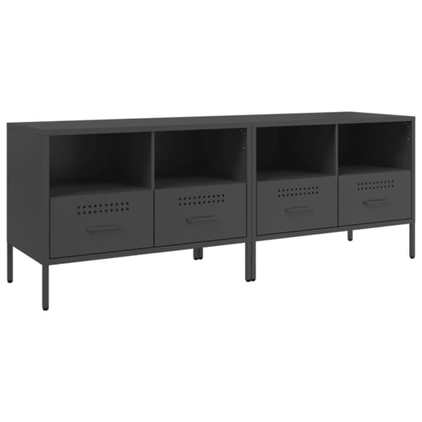 Tv-bänkar 2 st svart 68x39x50,5 cm kallvalsat stål