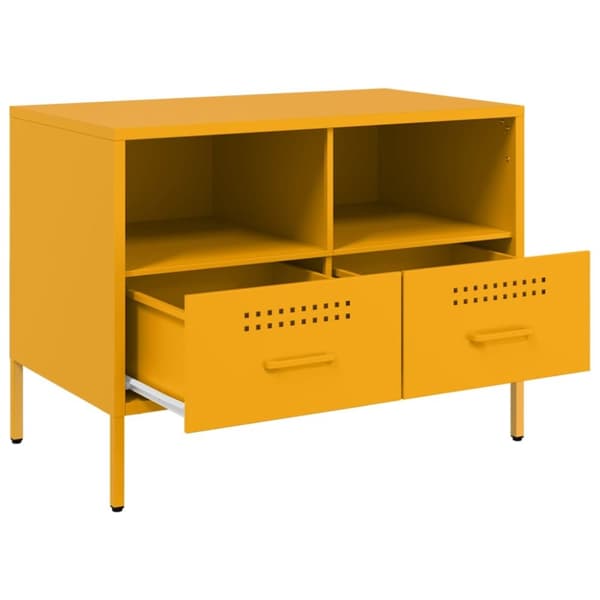 tv-bord 68x39x50,5 cm koldvalset stål sennepsgul