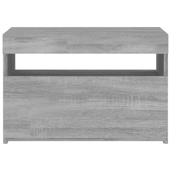 Tv-bänk med LED-belysning grå sonoma 60x35x40 cm