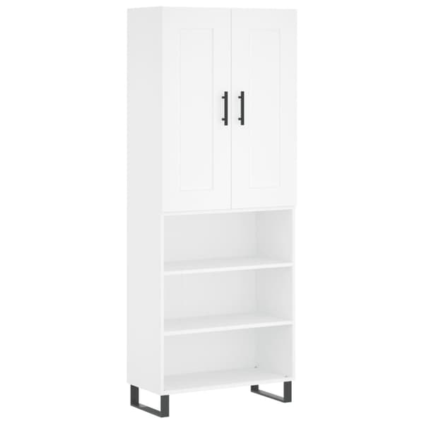 højskab 69,5x34x180 cm konstrueret træ hvid