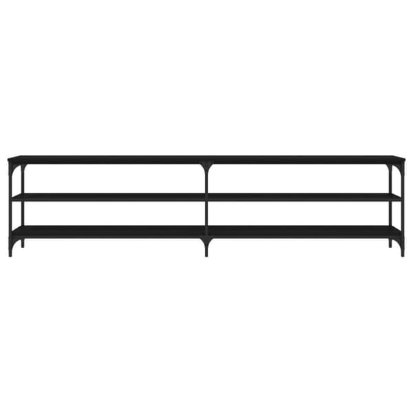 Tv-bänk svart 200x30x50 cm konstruerat trä och metall