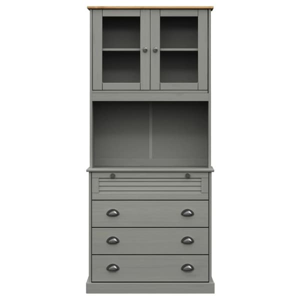 skænk VIGO 80x40x176 cm massivt fyrretræ grå
