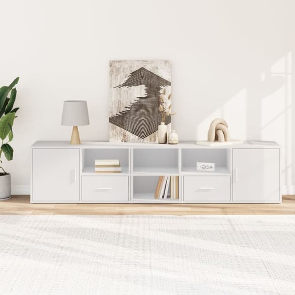 hjørneskab 200x40x45 cm konstrueret træ hvid
