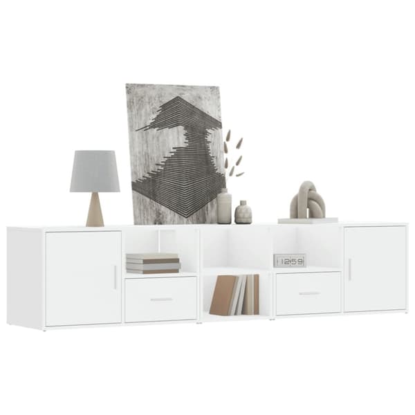 hjørneskab 200x40x45 cm konstrueret træ hvid