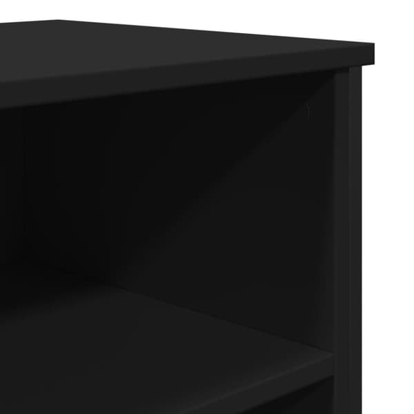 Skänk svart 91x35,5x74,5 cm konstruerat trä