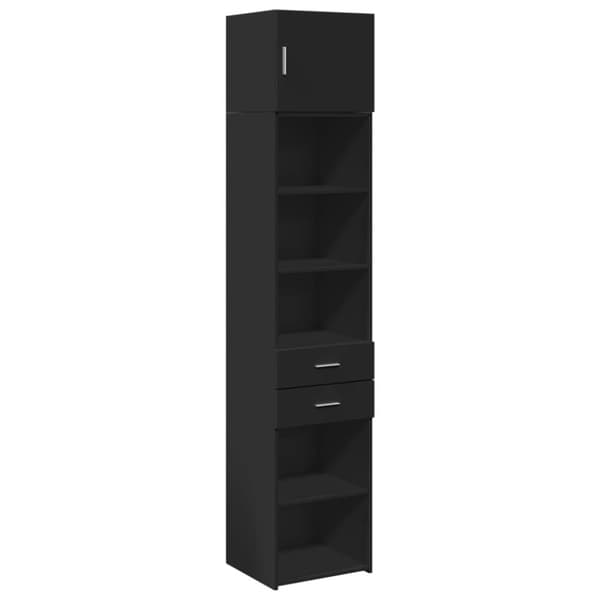 skab 45x42,5x225 cm smalt konstrueret træ sort