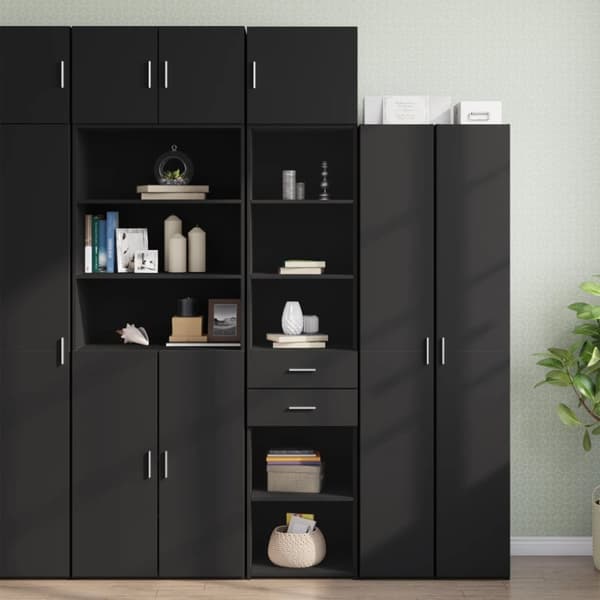 skab 45x42,5x225 cm smalt konstrueret træ sort