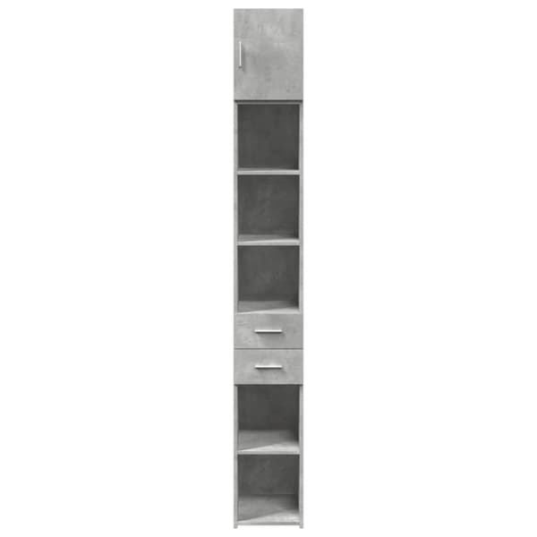 Förvaringsskåp smalt betonggrå 30x42,5x225 cm konstruerat trä