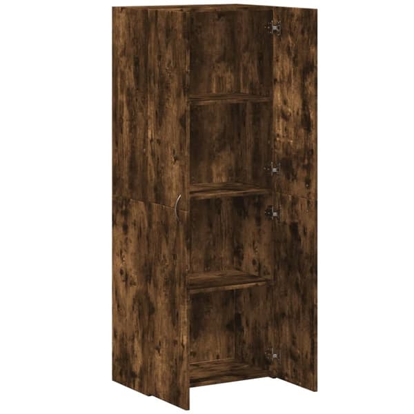 Dokumentskåp rökfärgad ek 60x32x153 cm konstruerat trä