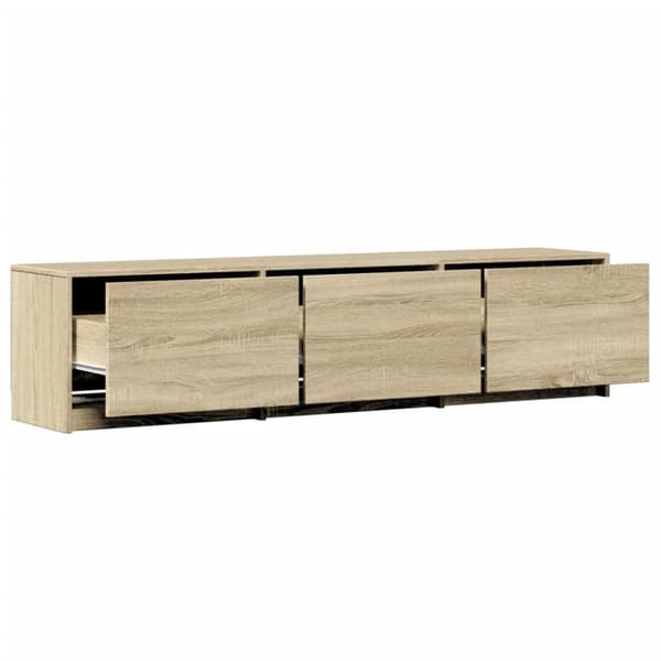 Tv-bänk med LEDs sonoma-ek 165x34x40 cm konstruerat trä