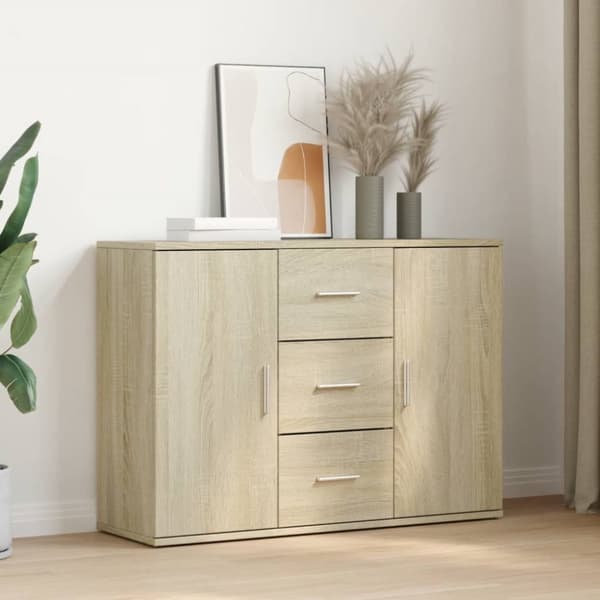 skænk 90,5x29,5x65 cm konstrueret træ sonoma-eg