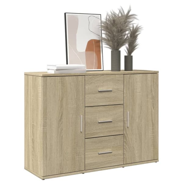 skænk 90,5x29,5x65 cm konstrueret træ sonoma-eg