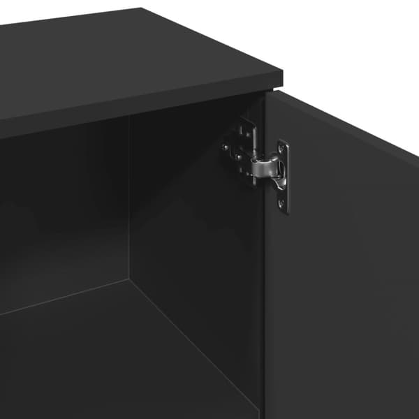 skænk 90,5x29,5x65 cm konstrueret træ sort