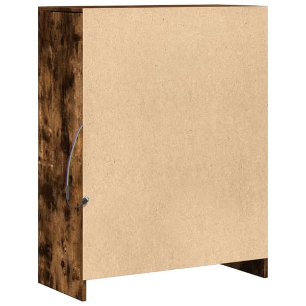 slab med LED 77x34x100 cm konstrueret træ røget egetræsfarve