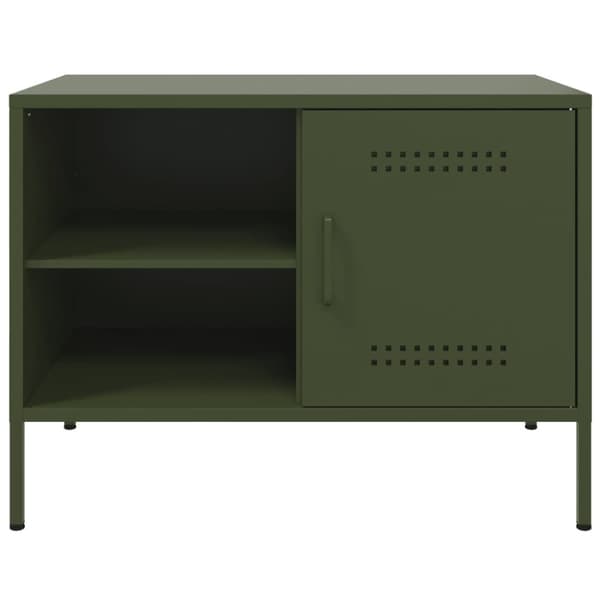 TV-skåp 2 st olivgrön 68x39x50,5 cm stål